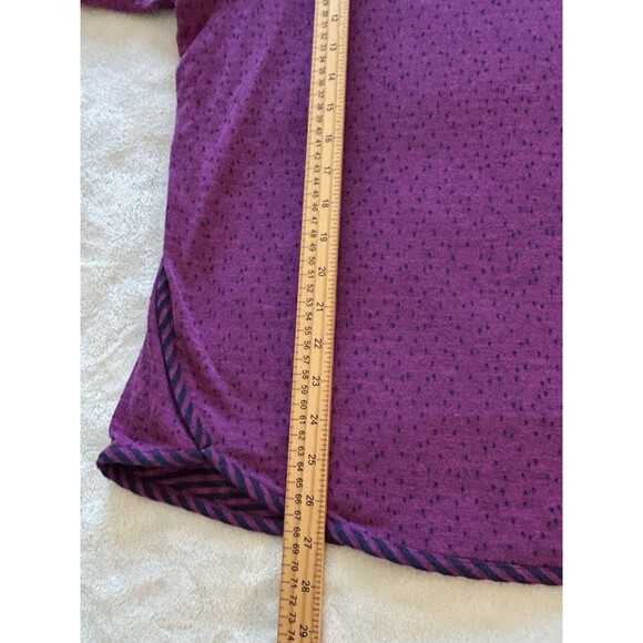 T By Talbots Tee Size 2X Knit Blouse Contrast Trim Dots Boat Neck Athleisure - Picture 6 of 11
